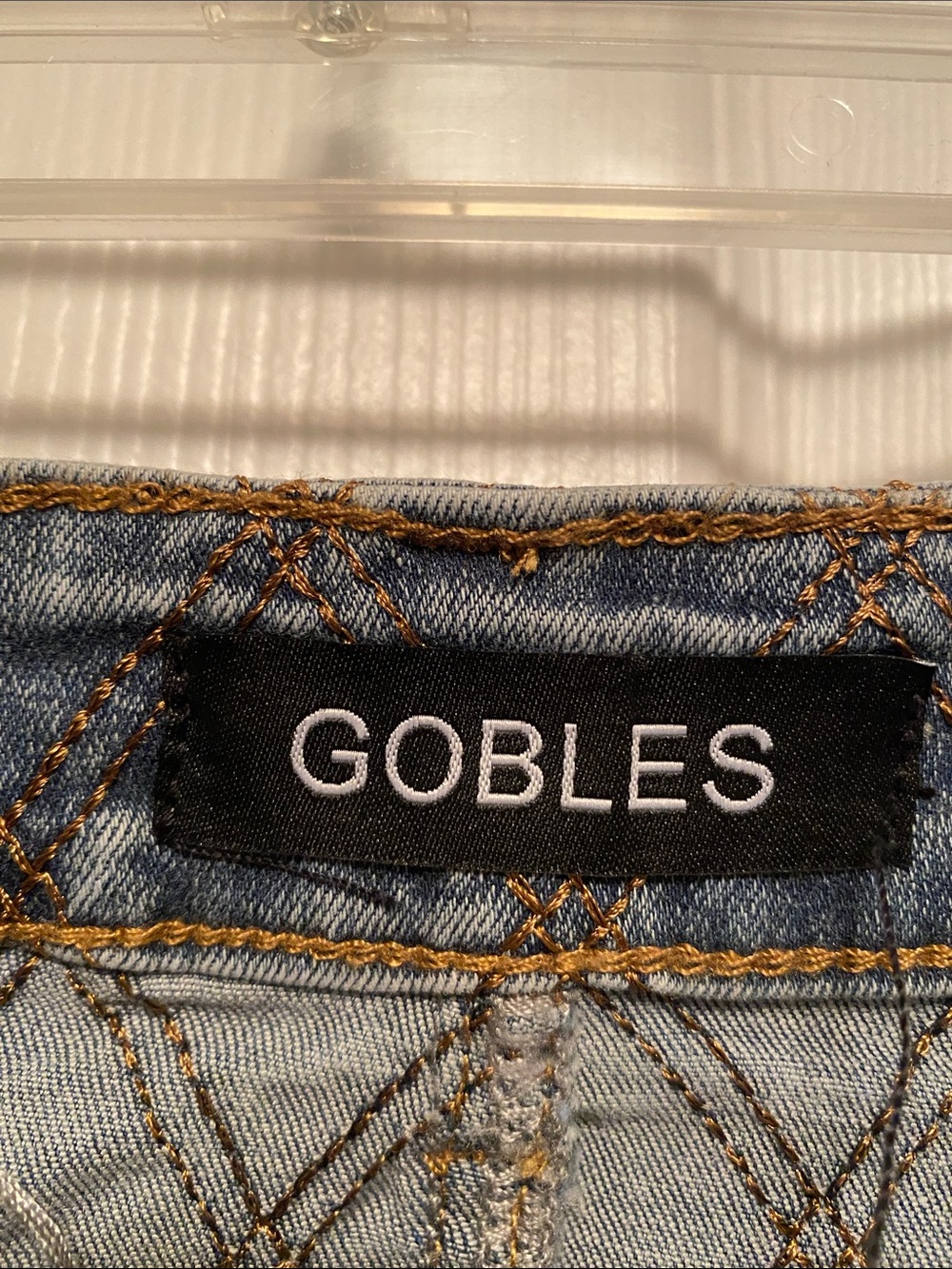 Gobles Quilted-Pattern Denim Mini Skirt…size L - Picture 3 of 5